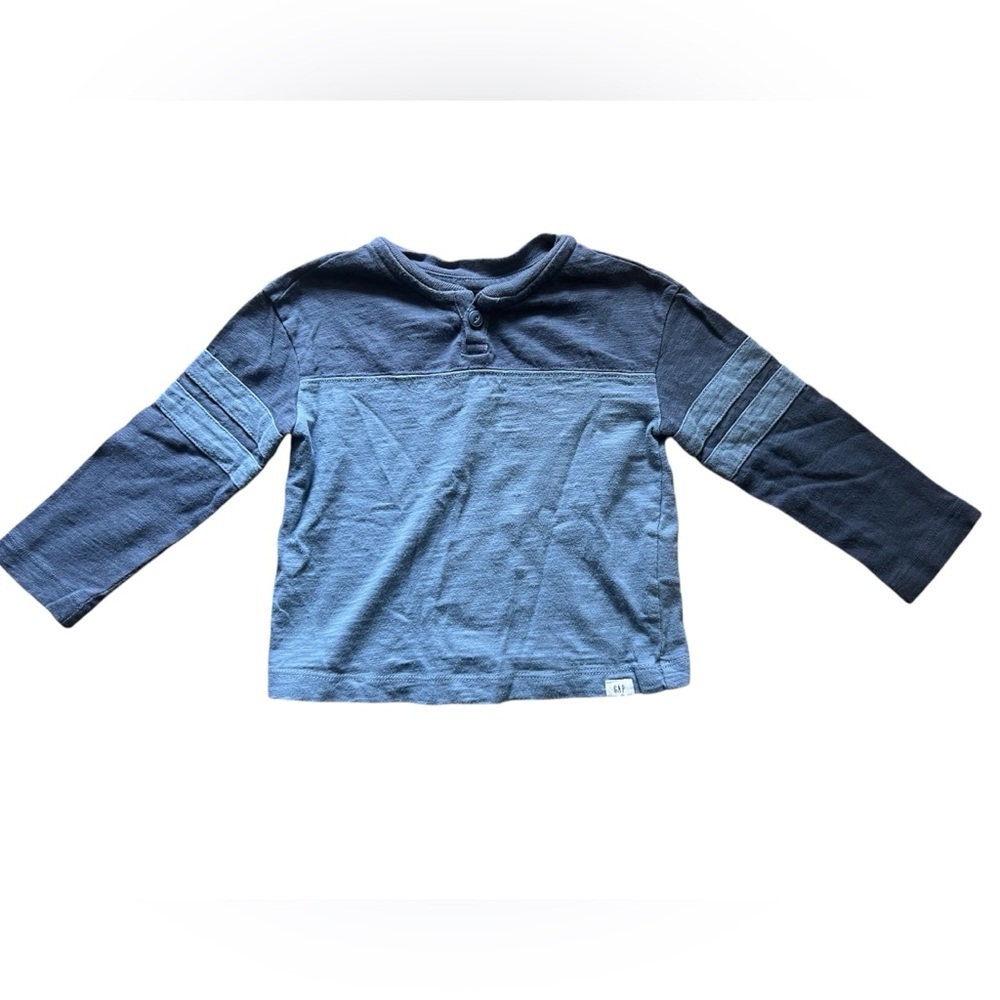 Gap Toddler Boys Blue Colorblock Henley | 18-24M